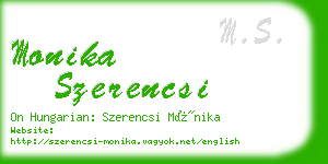 monika szerencsi business card